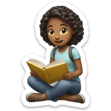 girl read a book sticker