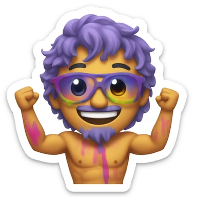 Happy holi muscles  sticker