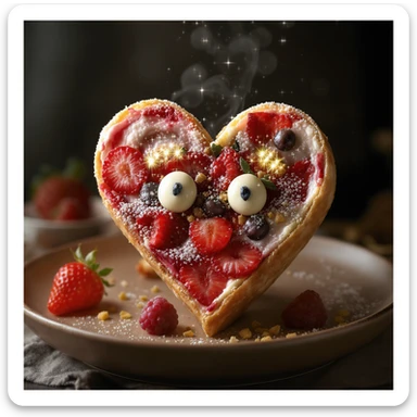 food heart emoji with sparkles sticker
