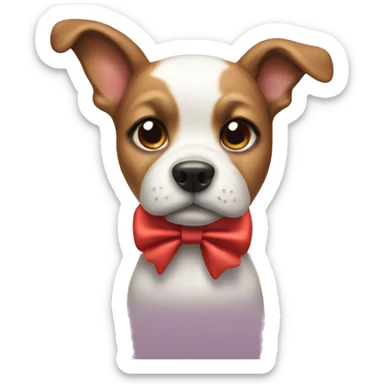 Winner dog with a bow sticker