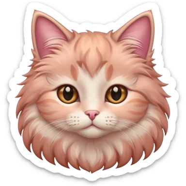 Rose gold fluffy cat  sticker