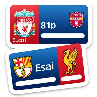 Real, Barcelona and liverpool logos in the shopping card  sticker