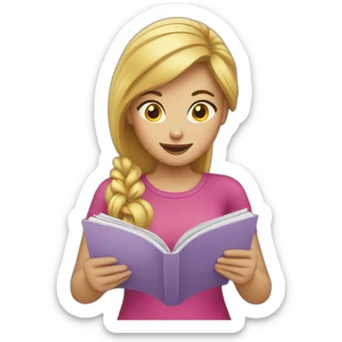 Girl reading Magazin sticker
