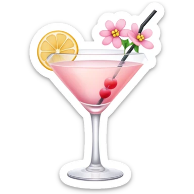 Light pink cocktail with flowers sticker