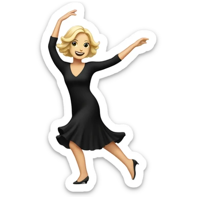 White woman black dress dancing sticker
