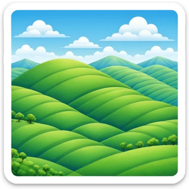 rolling green hills under a blue sky emoji sticker