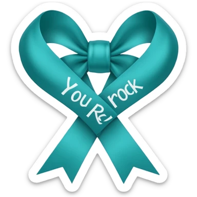Teal ribbon with You Rock wording sticker