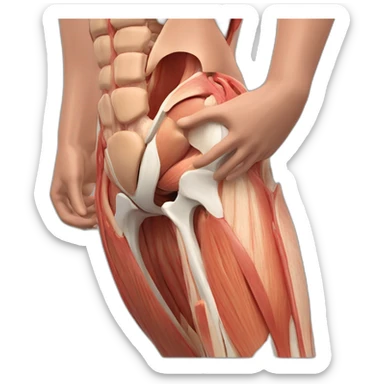 Human anatomy quadriceps muscle 3d model  sticker