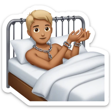 chain attached to hand in bedframe sticker