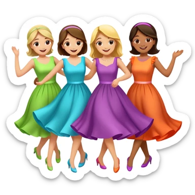 Bridesmaids dancing  sticker
