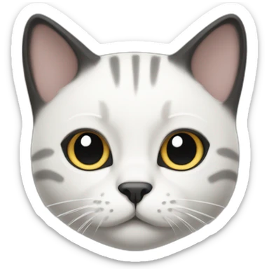 lack-and-white-cat-black-forehead sticker