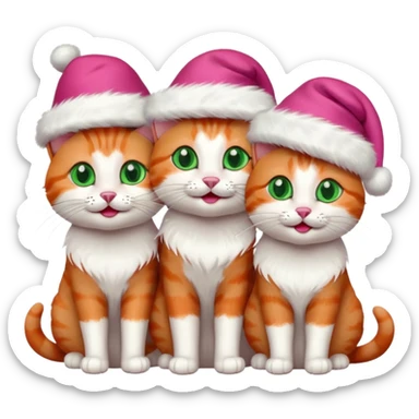 3 happy christmas cats sticker
