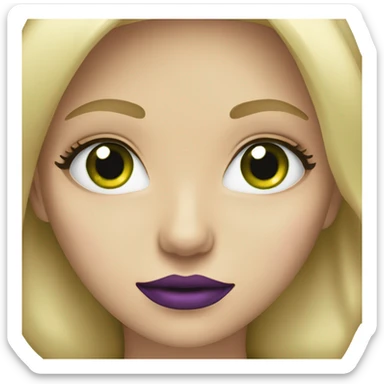 Blonde girl with green eyes and purple lips sticker