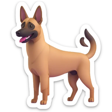Belgian Malinois dog playful expression sticker