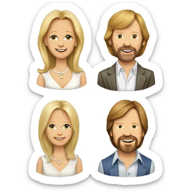 Abba Agnetha Fältskog, Björn Ulvaeus, Benny Andersson en Anni-Frid Lyngstad sticker
