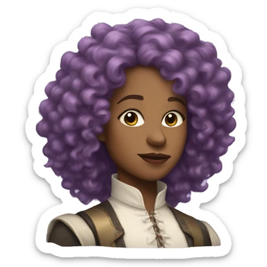 Three musketeers black women lilac curly hair sticker
