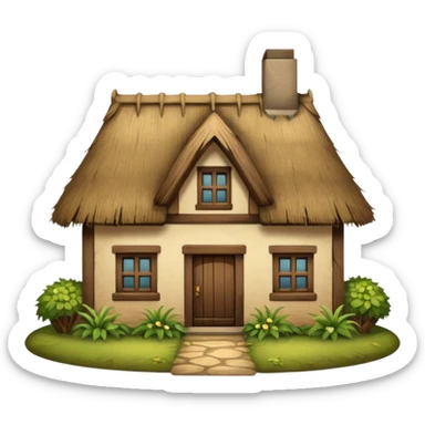 thatched house sticker