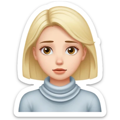 girl with her hands around her next and rolling her eyes  sticker