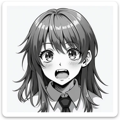 Fourth Squid Game Season 2 character, individual portrait, black and white, no color, realistic style, dramatic expression sticker