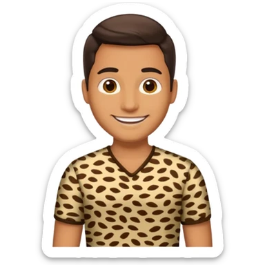 man with dress animal print \ sticker