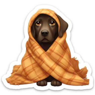 Labrador in cozy autumn blanket sticker