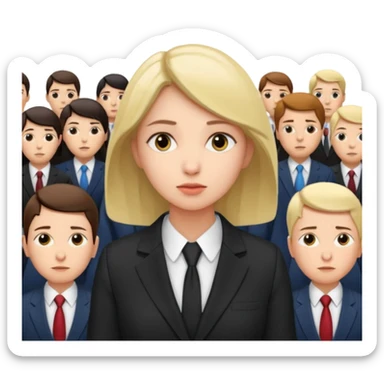 the woman in suits thinks about a lot of people sticker