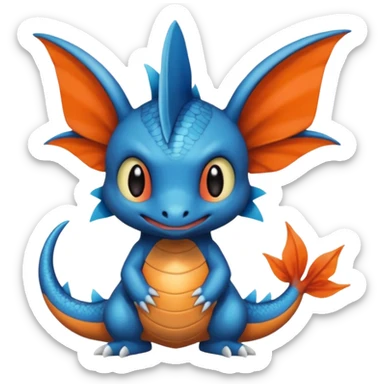 Cute Swampert-Salandit-Mudkip-Digimon-Fakémon-dragon sticker