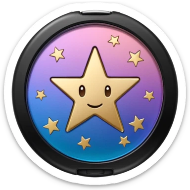 A round case that narrows toward the bottom, with a star-shaped debossed pattern on the eyeshadow and a debossed ETUDE logo beneath it sticker
