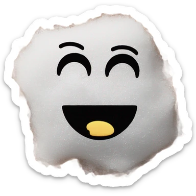 Happy face emoji next to a pile of salt  sticker