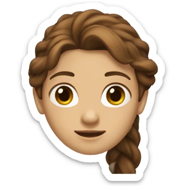 female character with brown ponytail hair in Lord of the rings style sticker