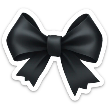 black ribbon bow sticker