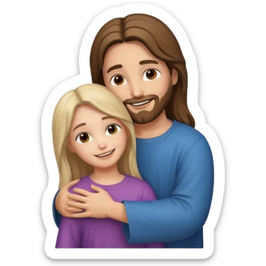 Jesus hugs a girl sticker