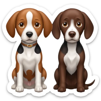beagle and german shorthaired pointer side by side sticker