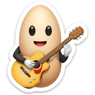 Faceless Egg playing a guitar sticker