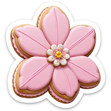 Cherry blossom shaped of a cookie sticker