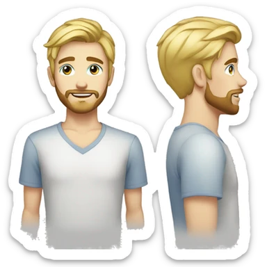 20 year old man blonde hair blue eyes and a beard sticker