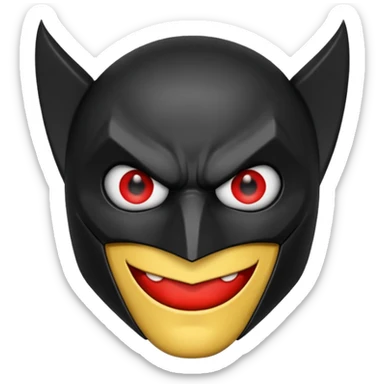A batman emoji with red eyes and it should look realistic  sticker