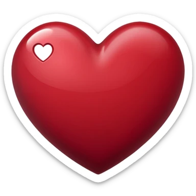Burgundy red heart sticker