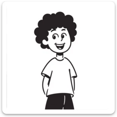 mixed-race girl with shaved curly black hair sticker