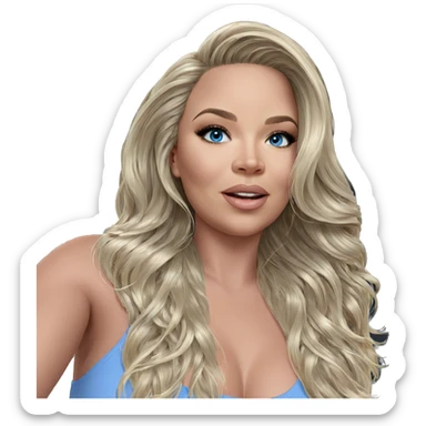 blonde girl with blue eyes sticker