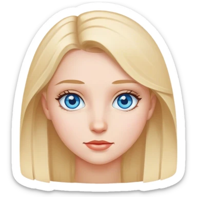 realistic portrait of blue eyed girl sticker