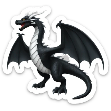 Black dragon white dragon sticker