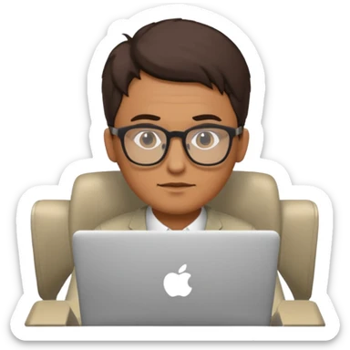 animated a man working in pc programing sticker