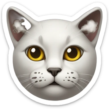 cat with a hate smoking sticker