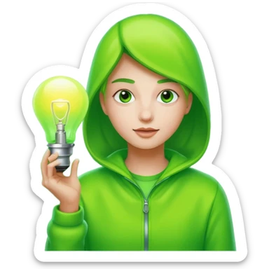 80s fashion green lighting lamp sticker