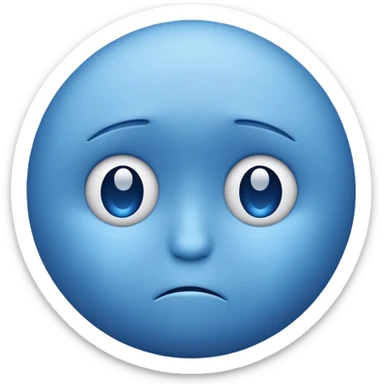 Sad face blue. emoji  sticker