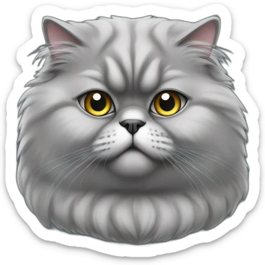 Fat gray exotic Persian cat sticker