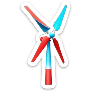 blue and red wind turbine sticker