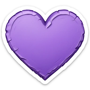 Hand-drawn paper with a purple heart outline sticker