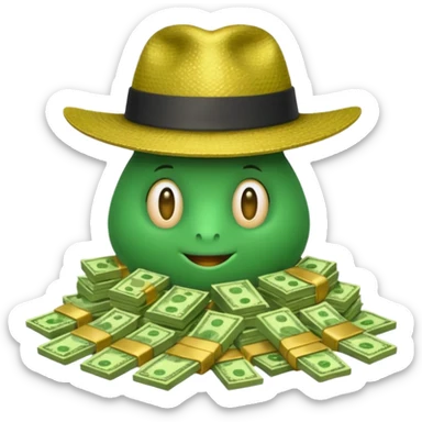 Dinero con pies y gorro  sticker